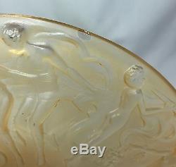 Consolidated Glass Martele Dancing Nymph Honey Yellow Art Deco Plate Set of 6