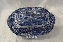 Copeland Spode's Italian blue 11 1/2 covered 2-part serving bowl Rare