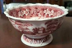 Copeland Spode's Tower Small Punch Bowl Red Transfer Antique English