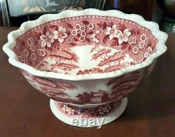 Copeland Spode's Tower Small Punch Bowl Red Transfer Antique English