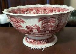 Copeland Spode's Tower Small Punch Bowl Red Transfer Antique English