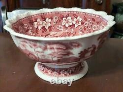 Copeland Spode's Tower Small Punch Bowl Red Transfer Antique English