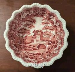 Copeland Spode's Tower Small Punch Bowl Red Transfer Antique English