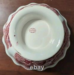 Copeland Spode's Tower Small Punch Bowl Red Transfer Antique English