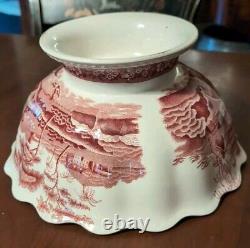 Copeland Spode's Tower Small Punch Bowl Red Transfer Antique English