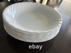 Corelle Enhancements White Swirl Coupe Pasta Salad Bowls 8.5 EUC Set Of 8