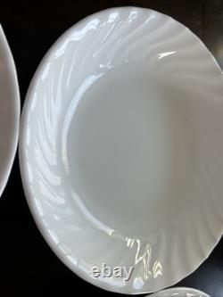 Corelle Enhancements White Swirl Coupe Pasta Salad Bowls 8.5 EUC Set Of 8