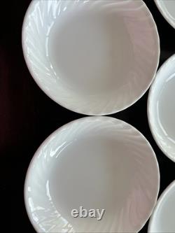Corelle Enhancements White Swirl Coupe Pasta Salad Bowls 8.5 EUC Set Of 8