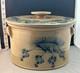 Crocker & Springer Salt Glazed Cake Crock W Lid Signed By CreatorsJon&Jan Wright