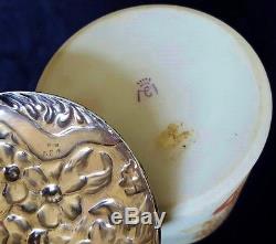 Crown Milano Mt Washington Biscuit Jar w Attached Butterfly on Lid Well Marked