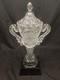 Crystal Trophy Large 14.5 Handled Cup Black Crystal Base Heavy 5 Lb 5 Oz Blank