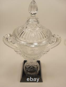 Crystal Trophy Large 14.5 Handled Cup Black Crystal Base Heavy 5 Lb 5 Oz Blank
