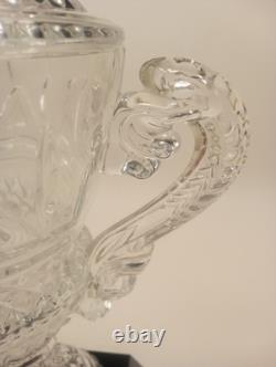 Crystal Trophy Large 14.5 Handled Cup Black Crystal Base Heavy 5 Lb 5 Oz Blank