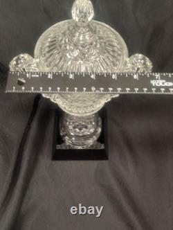 Crystal Trophy Large 14.5 Handled Cup Black Crystal Base Heavy 5 Lb 5 Oz Blank
