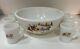 Currier & Ives McKee Milk Glass Tom and Jerry Punch/Eggnog Set 7 Piece