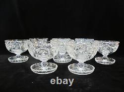 Cut Crystal Glass Footed Dessert Bowl or Cup Set of 8