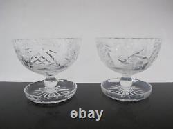 Cut Crystal Glass Footed Dessert Bowl or Cup Set of 8