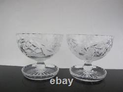 Cut Crystal Glass Footed Dessert Bowl or Cup Set of 8