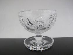 Cut Crystal Glass Footed Dessert Bowl or Cup Set of 8