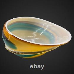 Cyan Designs Yellow Cali 15 Inch Wide Glass Decorative Large Bowl Cased Glass