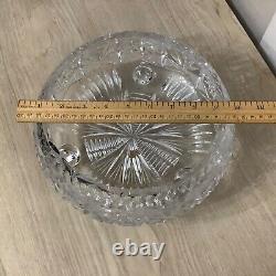Czech microcut handmade heavy crystal footed bowl / candy dish