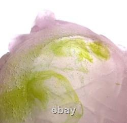 DAUM ROSES PATE DE VERRE CRYSTAL FLOWER BOWL H 1.8 Ø 5.3, Pre-owned