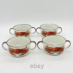DH Holmes Crab Gumbo Chowder Soup Seafood Bowl Double Two Handle Bowls Lot Of 4