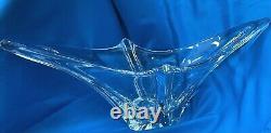 Daum France Freeform 15 Long Heavy Crystal Bowl