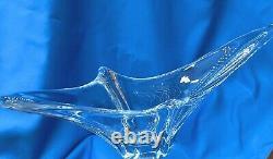 Daum France Freeform 15 Long Heavy Crystal Bowl