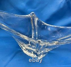 Daum France Freeform 15 Long Heavy Crystal Bowl