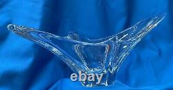 Daum France Freeform 15 Long Heavy Crystal Bowl