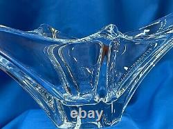 Daum France Freeform 15 Long Heavy Crystal Bowl