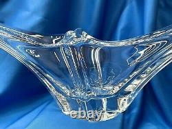 Daum France Freeform 15 Long Heavy Crystal Bowl