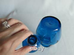 Decanter Genie Bottle Liquor Rainbow Glass Cruet Blue Blown Art Crystal Water