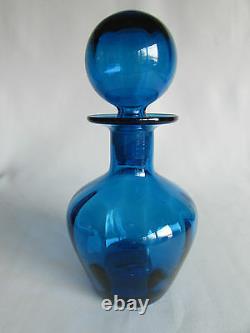 Decanter Genie Bottle Liquor Rainbow Glass Cruet Blue Blown Art Crystal Water