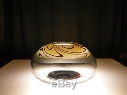 Dominick Labino Art Glass Pulled Feather Vase Loetz Style Signed 1969