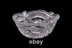 Dorflinger Style American Brilliant Period Intricate Cut Glass Decorative Bowl