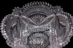 Dorflinger Style American Brilliant Period Intricate Cut Glass Decorative Bowl