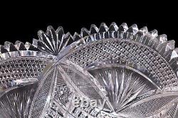 Dorflinger Style American Brilliant Period Intricate Cut Glass Decorative Bowl