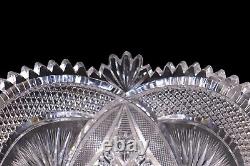 Dorflinger Style American Brilliant Period Intricate Cut Glass Decorative Bowl