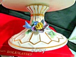 Dresden large footed center piece bowl Dresden Flowers raised floral bowl German