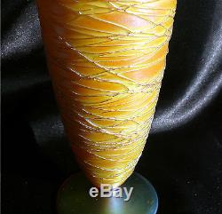 Durand Gold Iridized Threaded Art Glass Vase