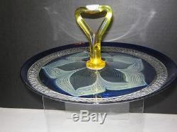 Durand Tray Pulled Feathers 4 Colors Diamond Cut Blue Over Clear One Of A Kind