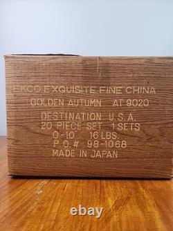 EKCO International Exquisite Fine China Golden Autumn 20 Piece Set New in Box