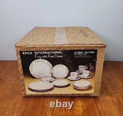 EKCO International Exquisite Fine China Golden Autumn 20 Piece Set New in Box