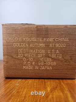 EKCO International Exquisite Fine China Golden Autumn 20 Piece Set New in Box