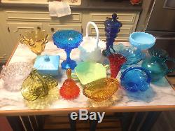 ENTIRE LOT of Fenton Glass Including Bell and Baskets and Beautiful Glassware