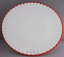 Estate Rare Vintage Fenton Flame Crest Milk Glass 13 Inch Footed Cake Stand
