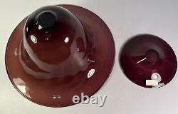 ETHAN ALLEN RARE Pair Pink Purple Handcrafted in Italy Bowls Center Piece WOW