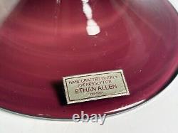 ETHAN ALLEN RARE Pair Pink Purple Handcrafted in Italy Bowls Center Piece WOW